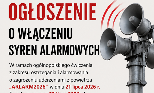 OGŁOSZENIE O WŁĄCZENIU SYREN ALARMOWYCH