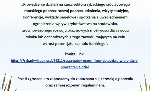 RUSZA NABÓR UCZESTNIKÓW DO UDZIAŁU W PROJEKCIE „7 Ryb”