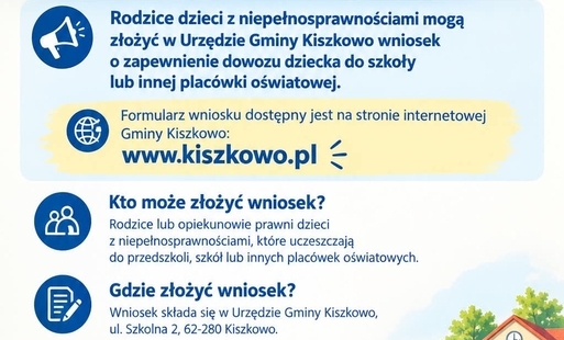 Wniosek w sprawie zwrotu kosztów przejazdu ucznia niepełnosprawnego do szkoły