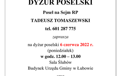 Zdjęcie do Dyżur poselski: Tadeusz Tomaszewski