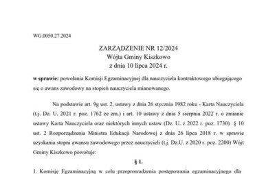 Zdjęcie do Zarządzenie NR 12/2024